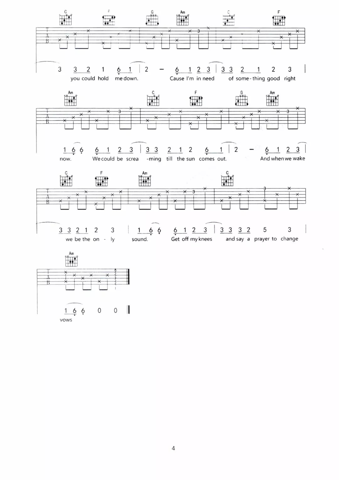 HandClap曲谱byVerticalVibeG调吉他谱第(4)页