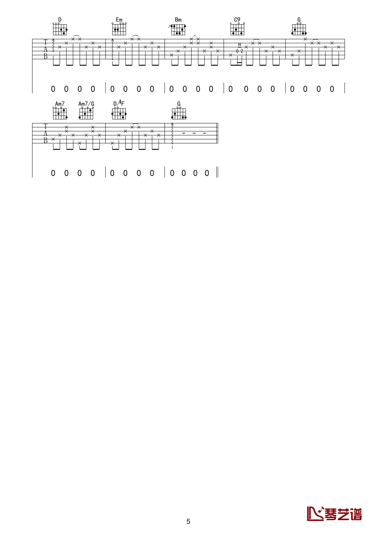 如果再相遇吉他谱 烟把儿乐队 仔仔细细听你说的字字句句5