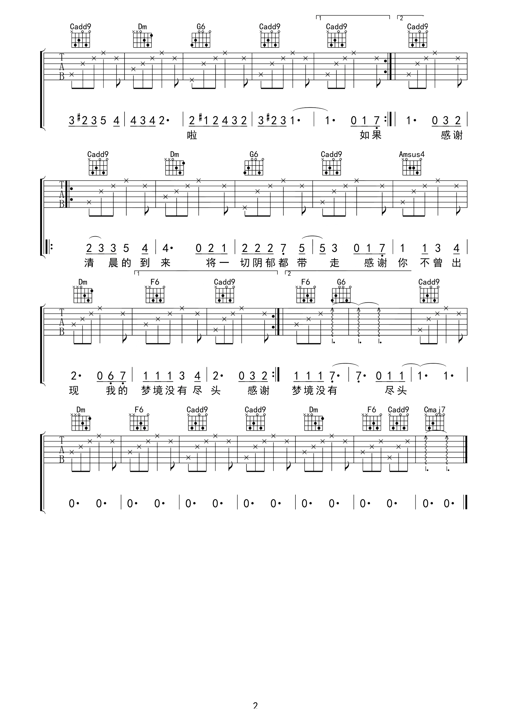 如果明天不会到来吉他谱 陈小熊-如果你愿意期待  如果我值得等待2