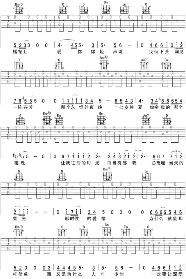 后来吉他谱-刘若英-致电影后来的我们6
