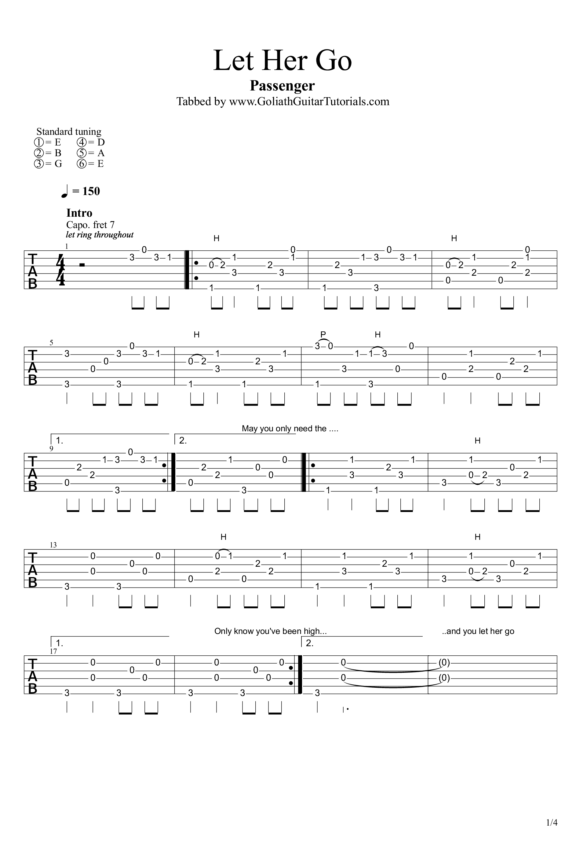 lethergo曲谱G调吉他谱第(1)页