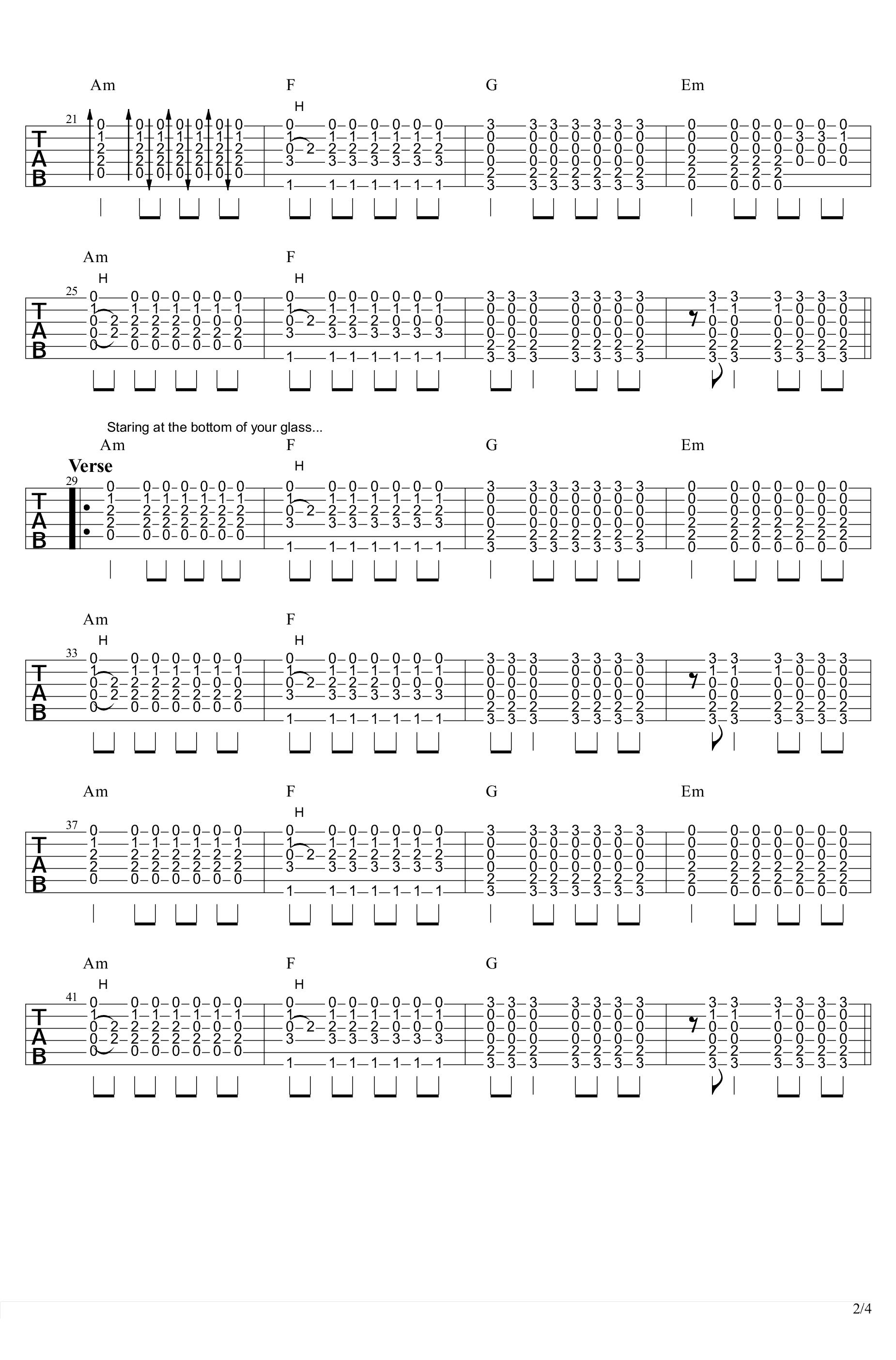 lethergo曲谱G调吉他谱第(2)页