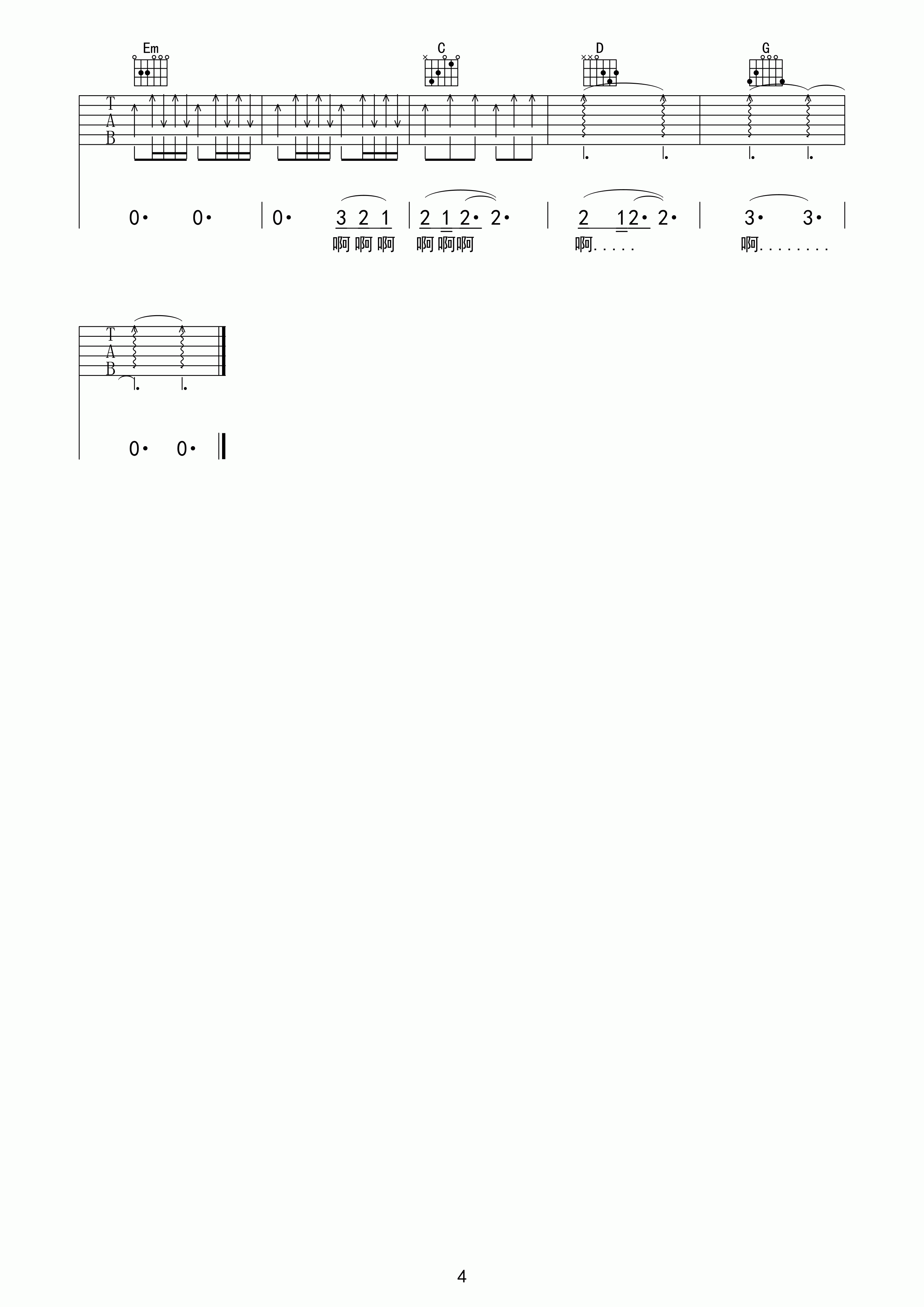 美丽新世界吉他谱 伍佰 对陌生人的倾诉不无视也不关心4