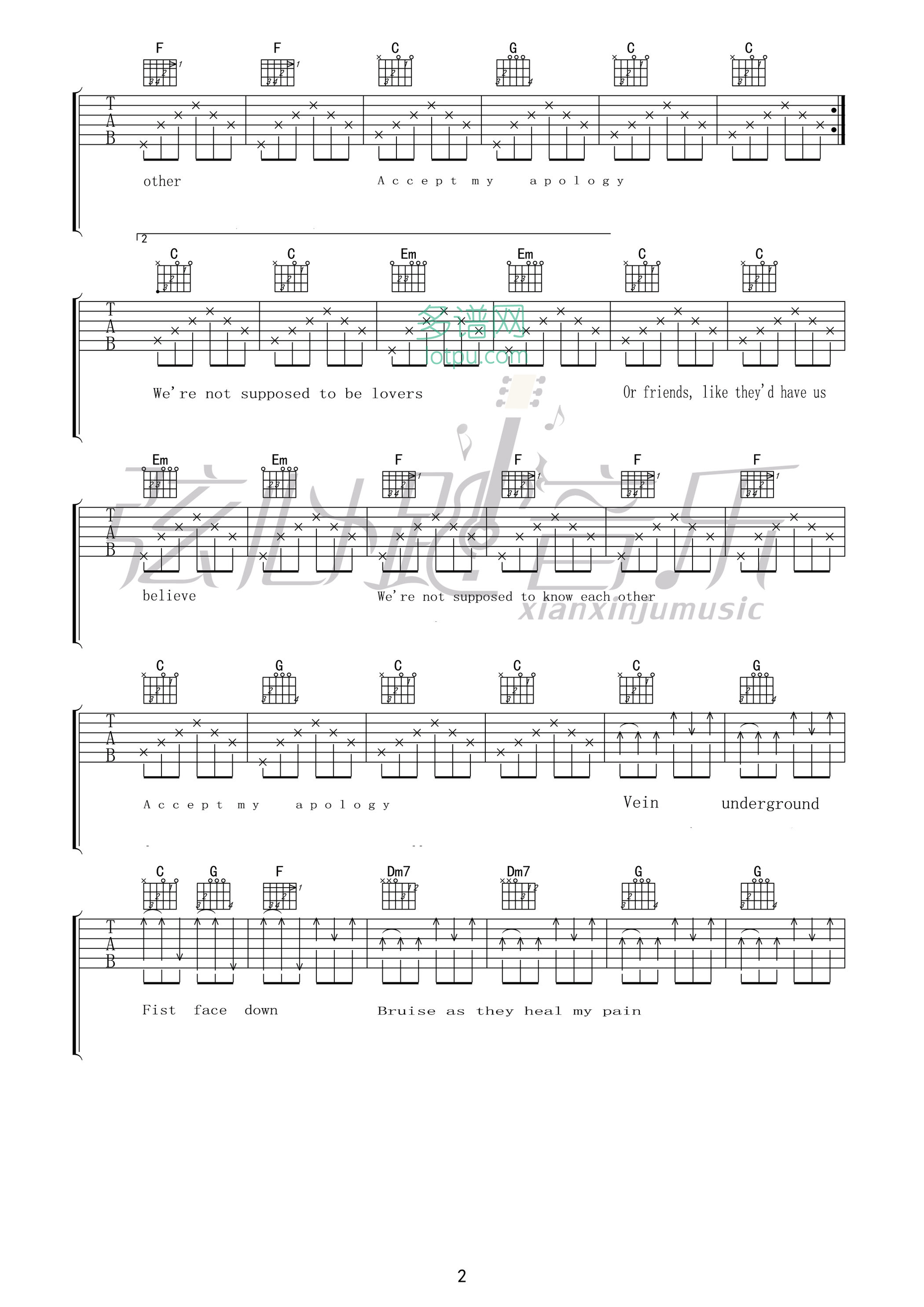 Adam GreenWe'renotsupposedtobelover吉他谱第2页