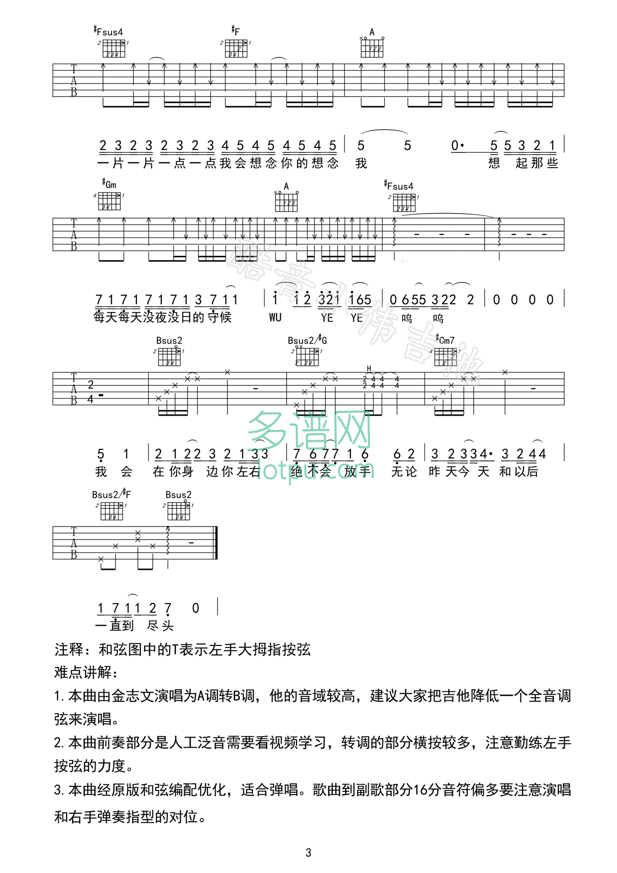 夏洛特烦恼吉他谱第(3)页