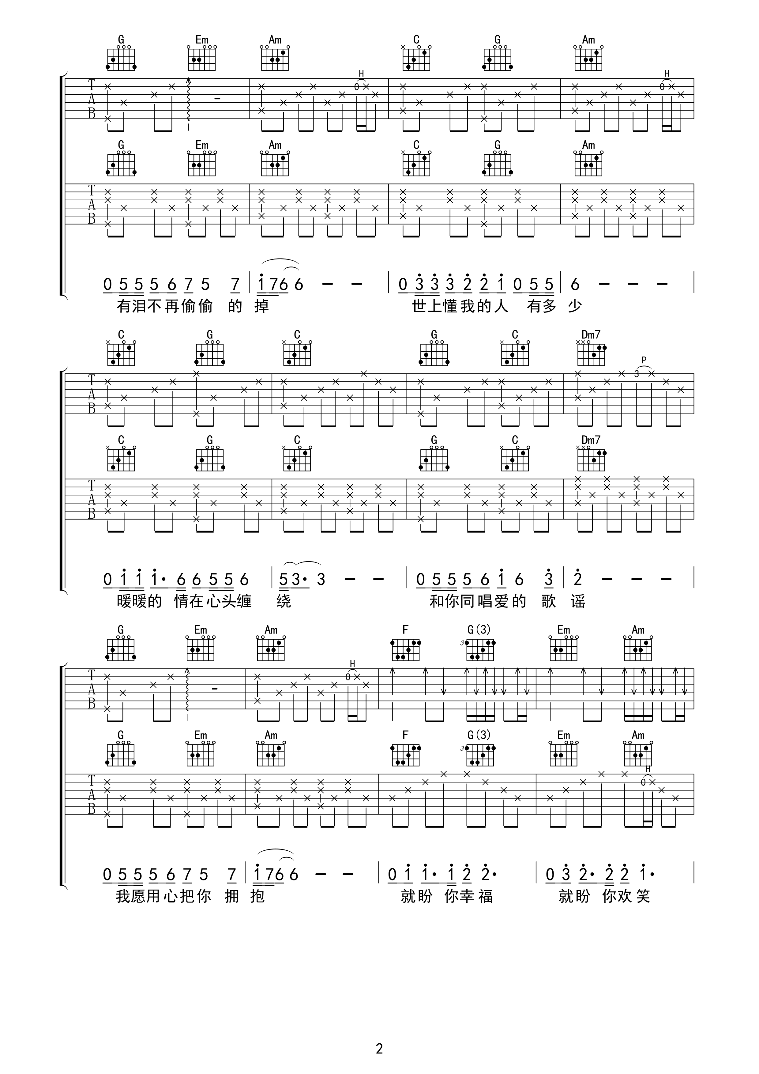 燃烧高清版吉他谱第(2)页