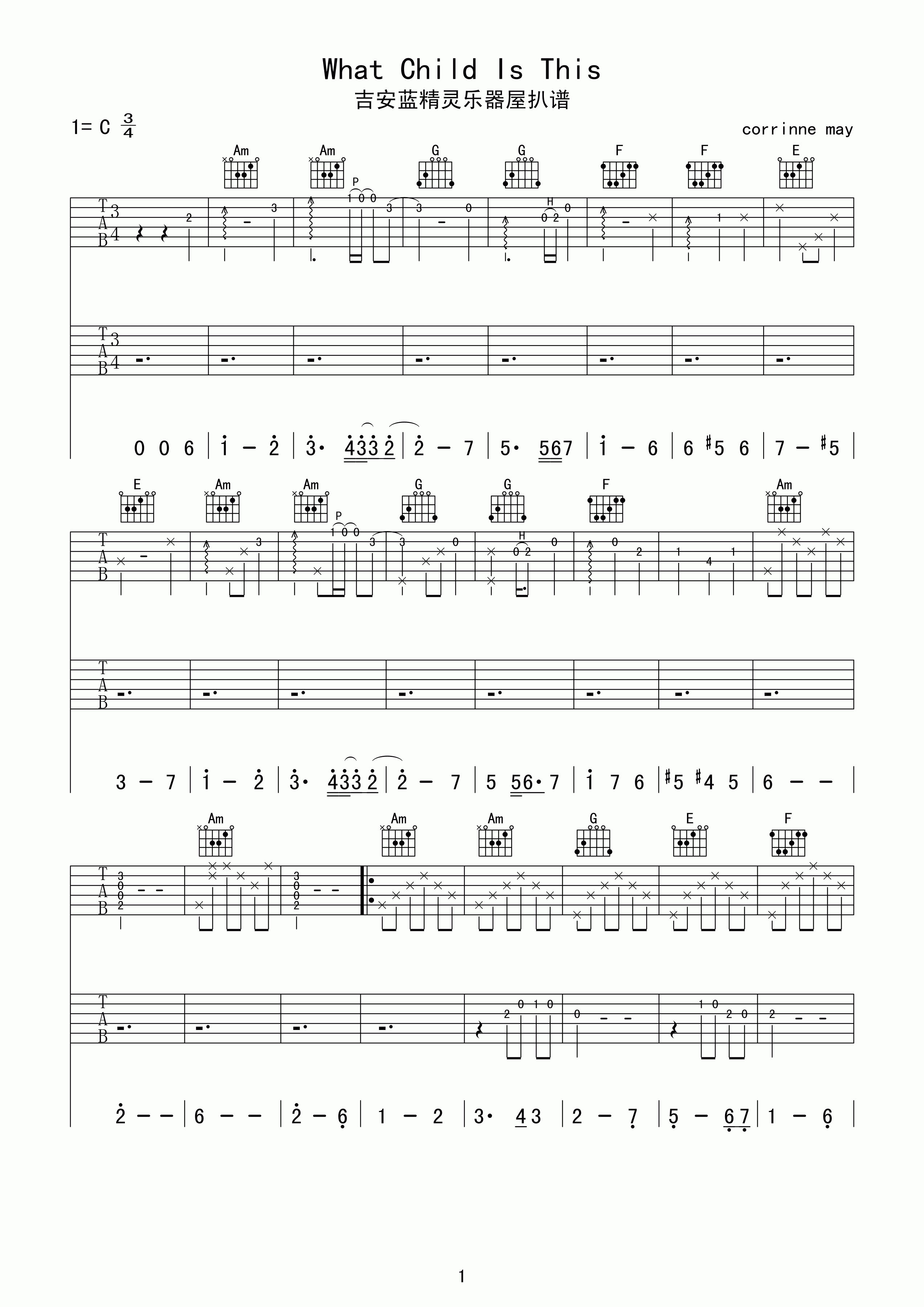 WhatChildIsThis吉他谱第(1)页