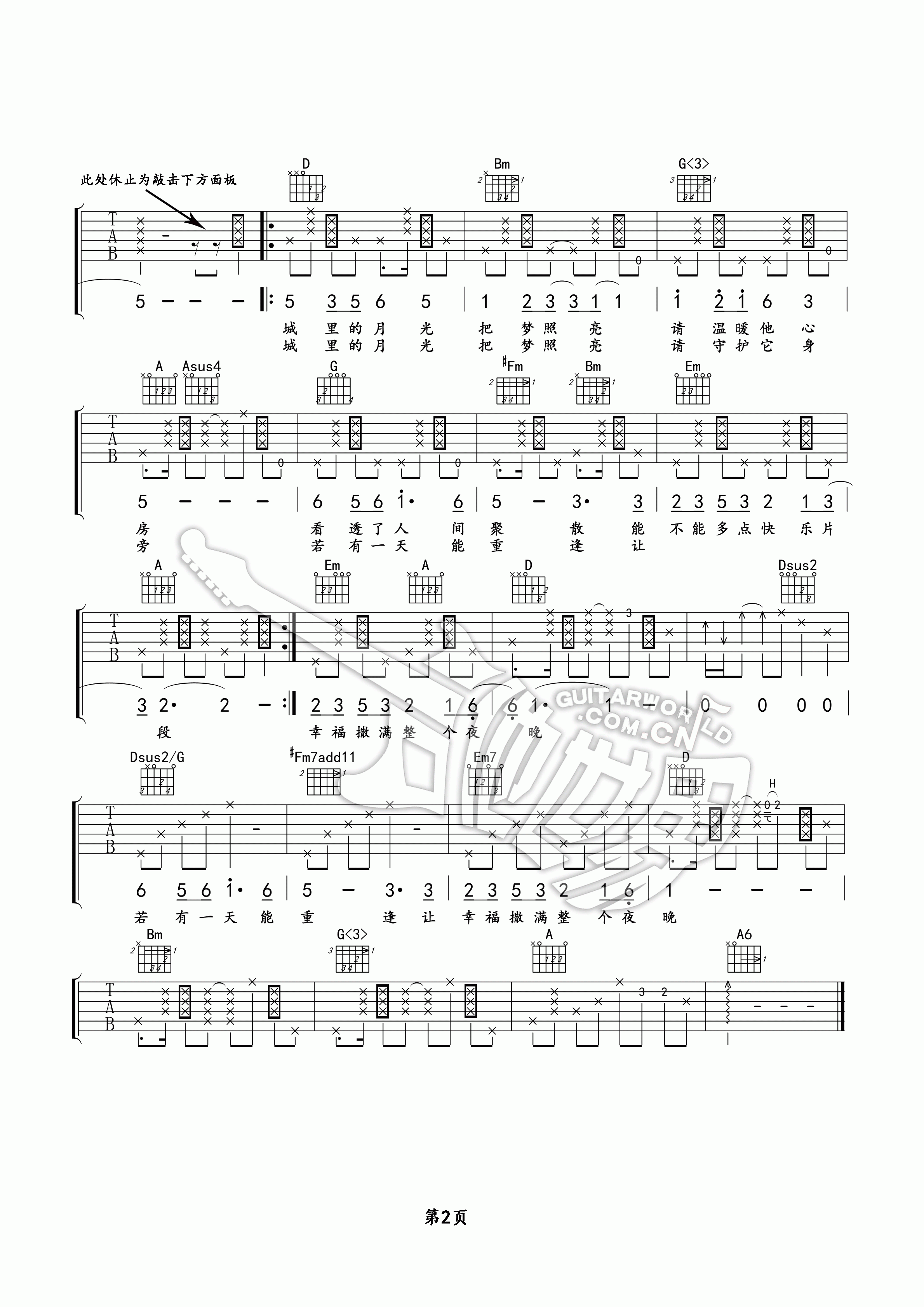 城里的月光吉他谱第(2)页