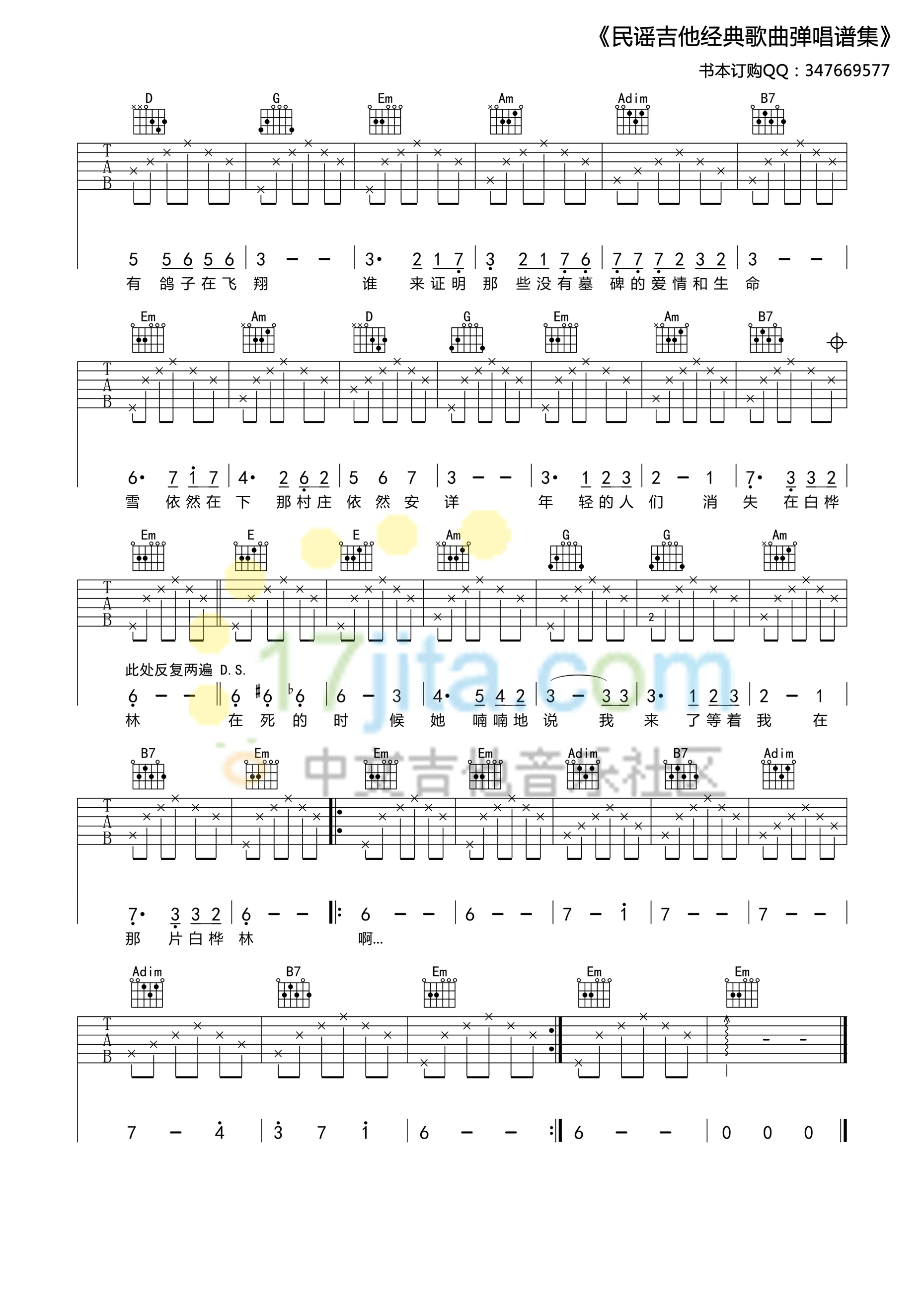 白桦林G调吉他谱第(2)页