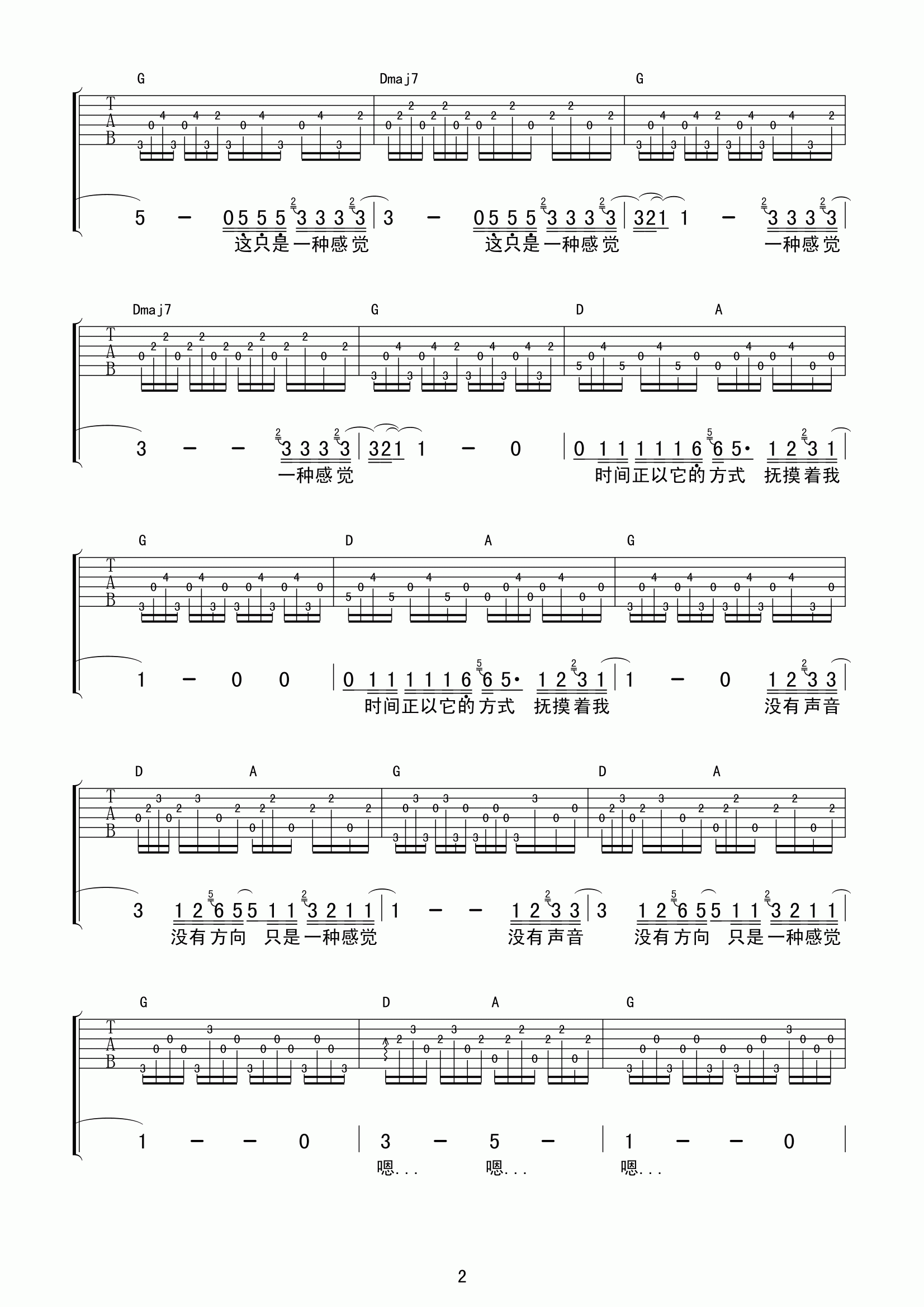 错觉吉他谱第(2)页