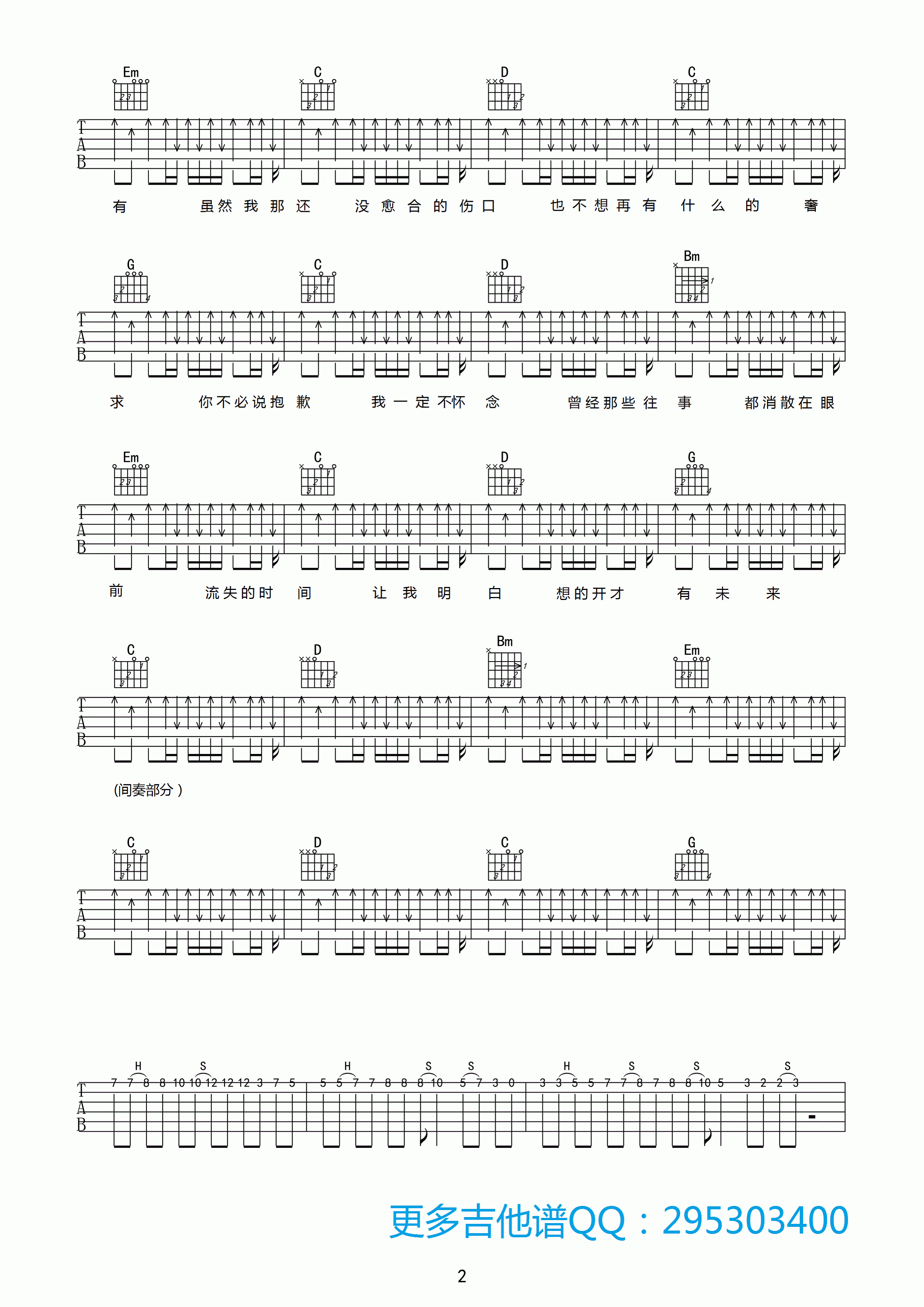 分手就分手吉他谱第(2)页