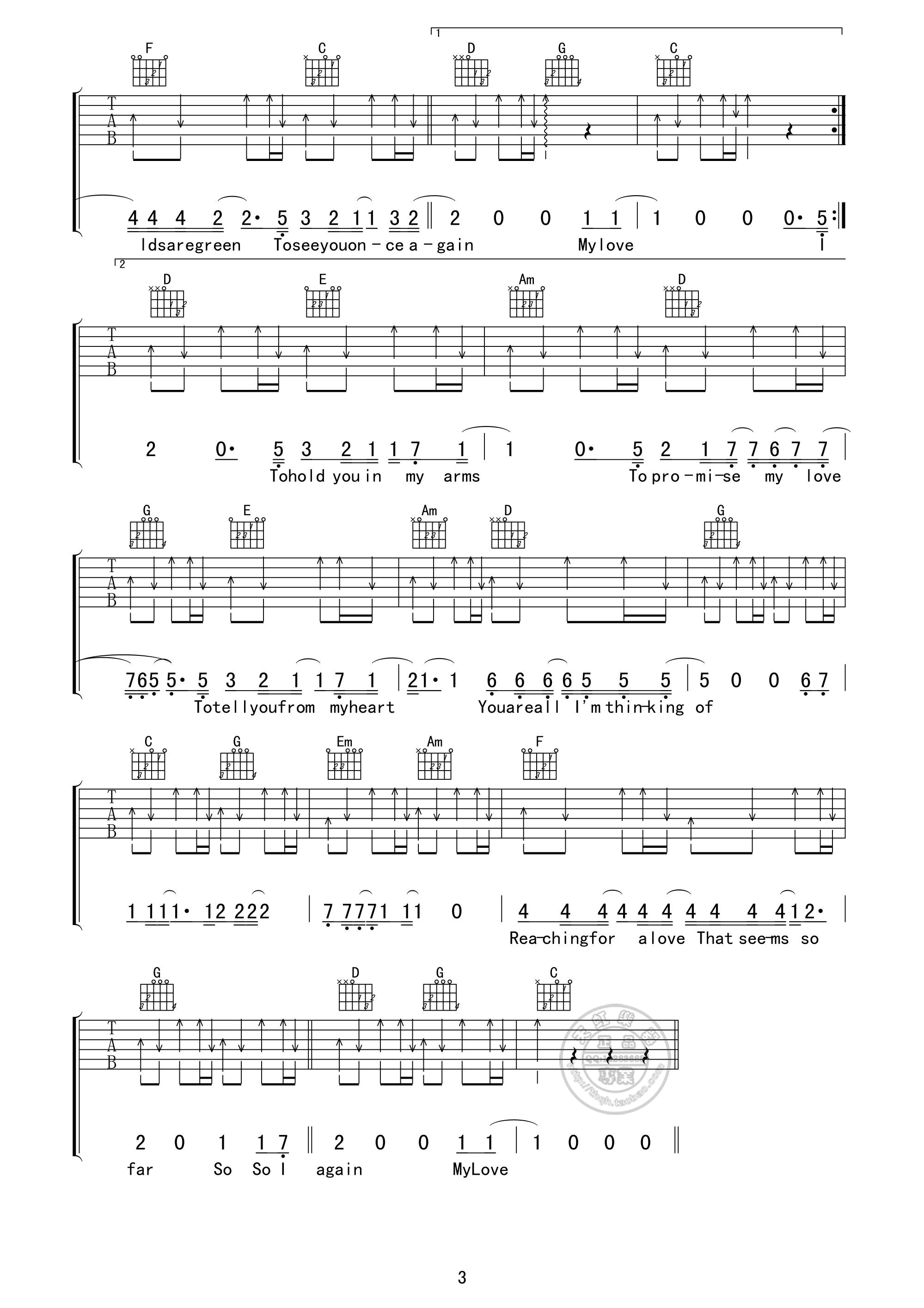 MyLove吉他谱第(3)页