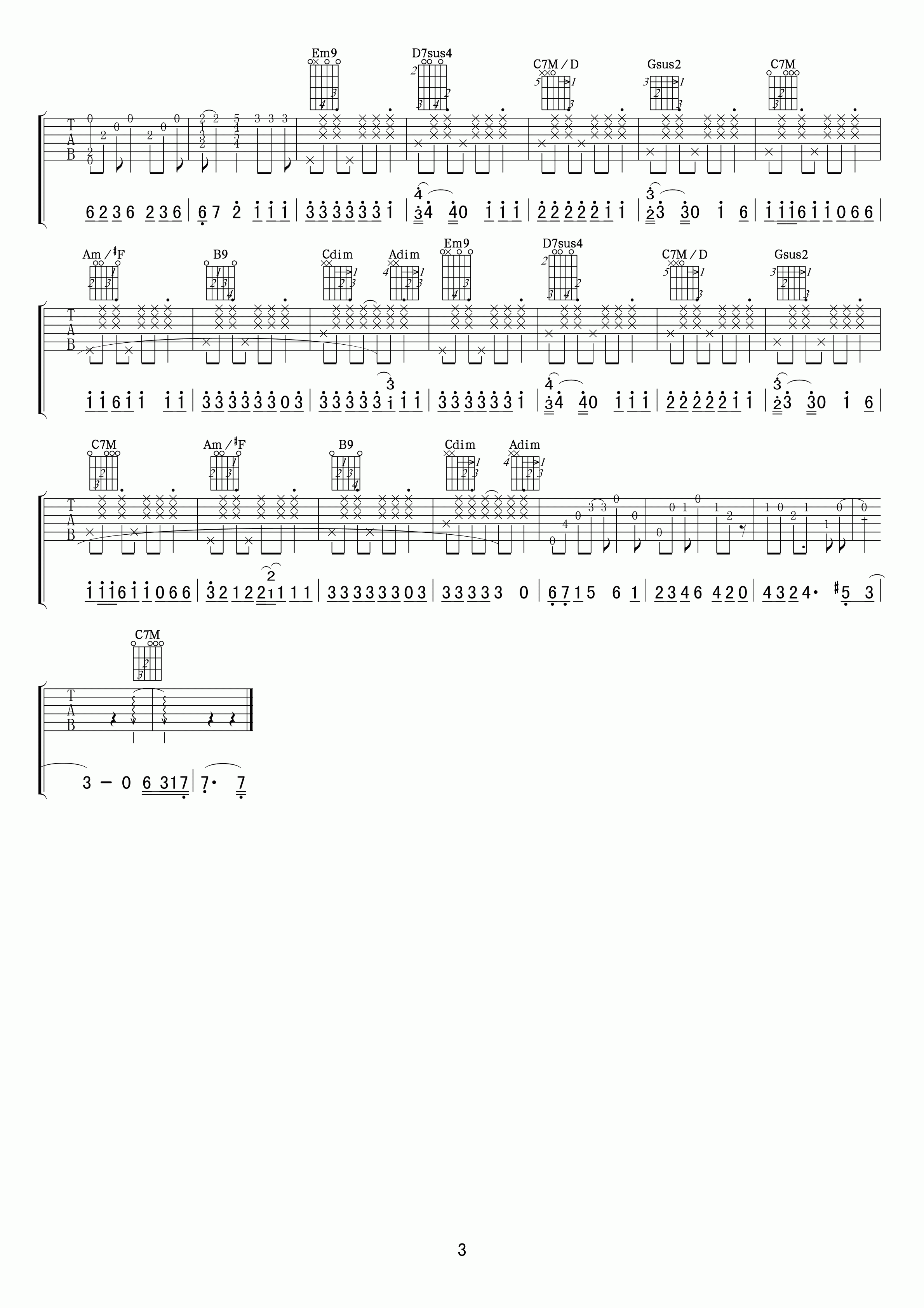 Nobody吉他谱第(3)页
