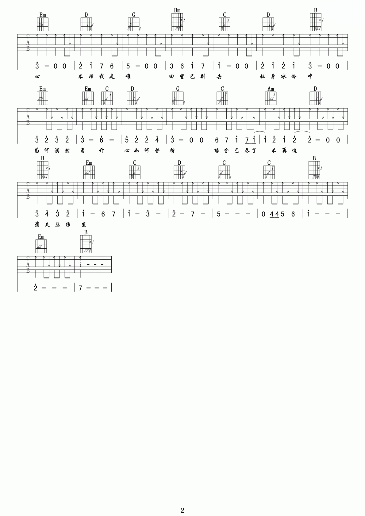 心碎吉他谱第(2)页
