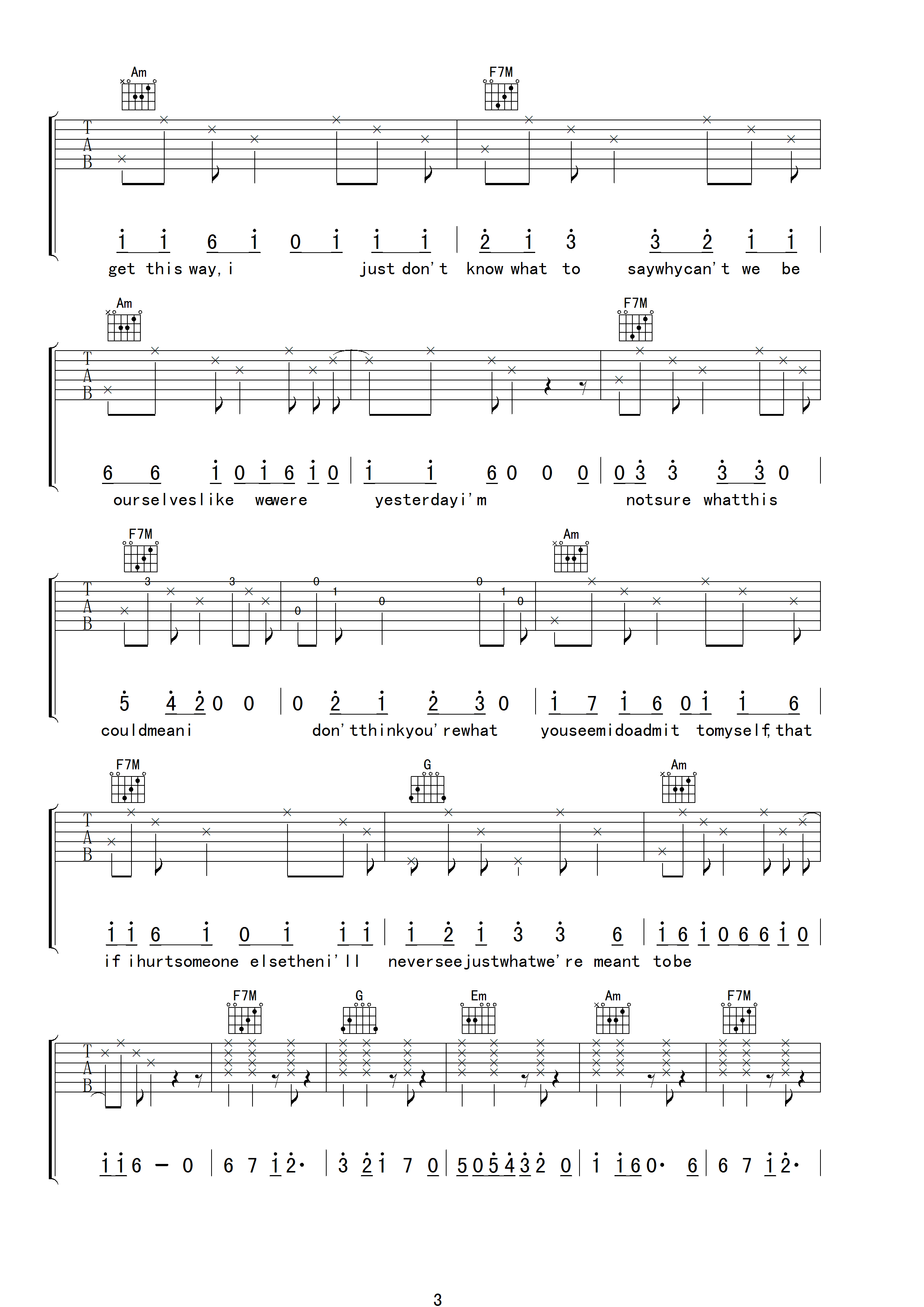 BizarreLoveTriangle吉他谱第(3)页