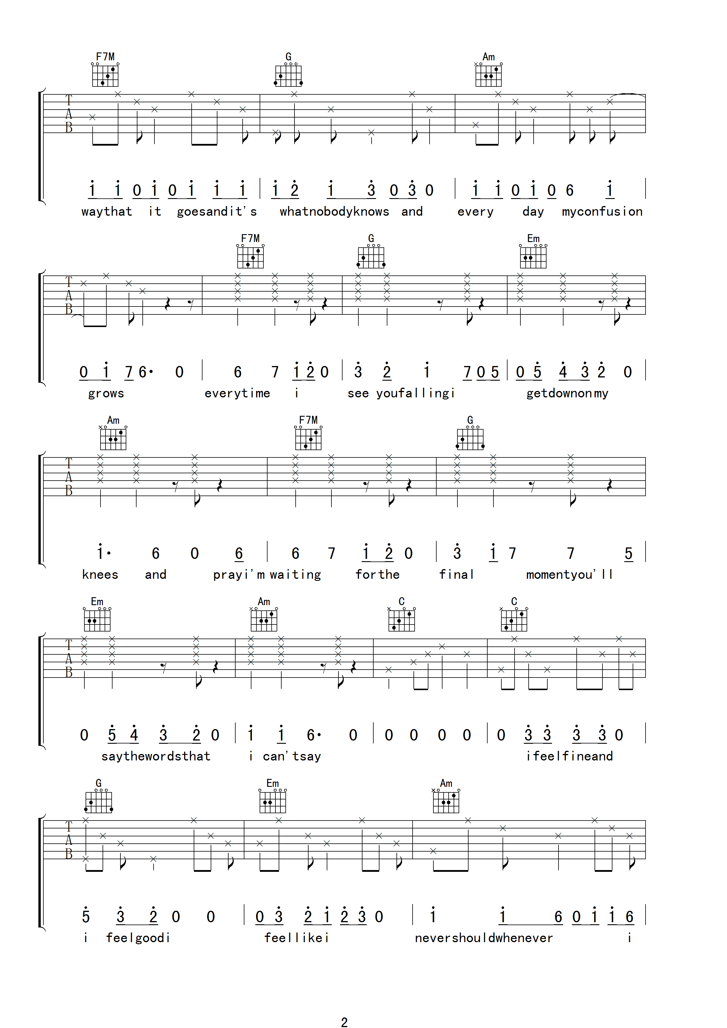 BizarreLoveTriangle吉他谱第(2)页