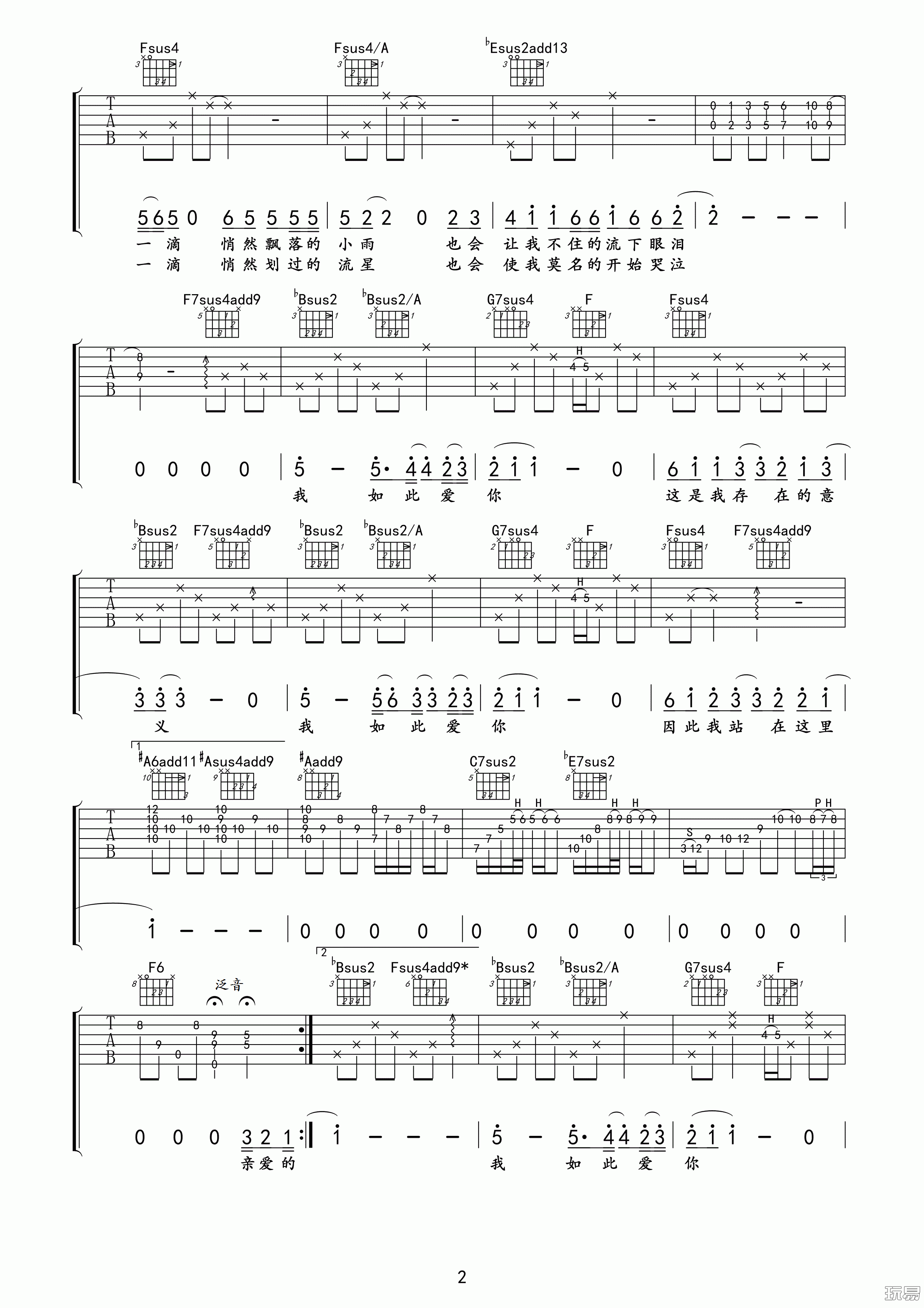 我如此爱你吉他谱第(2)页