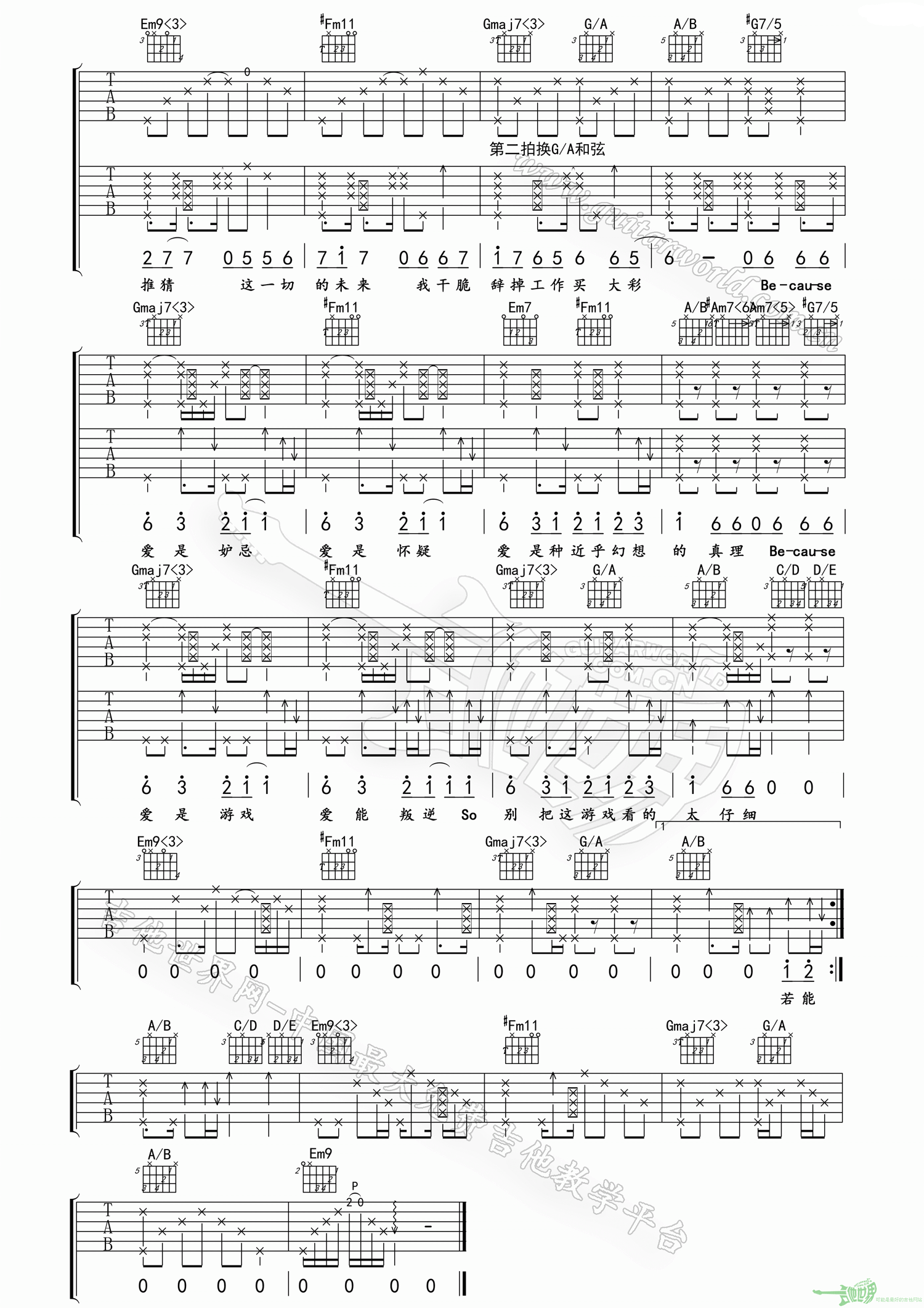 爱是怀疑吉他谱第(2)页