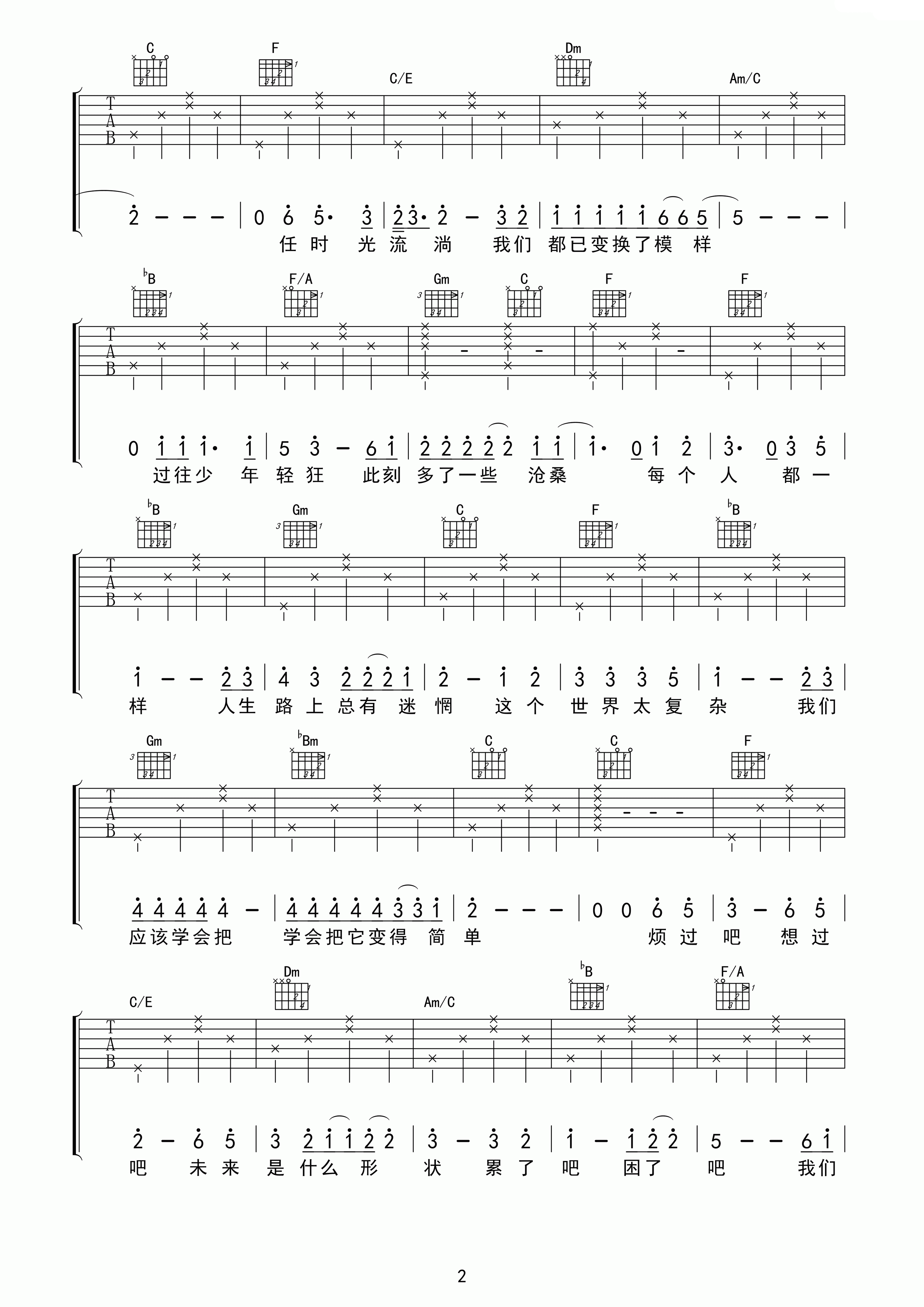 路上吉他谱第(2)页