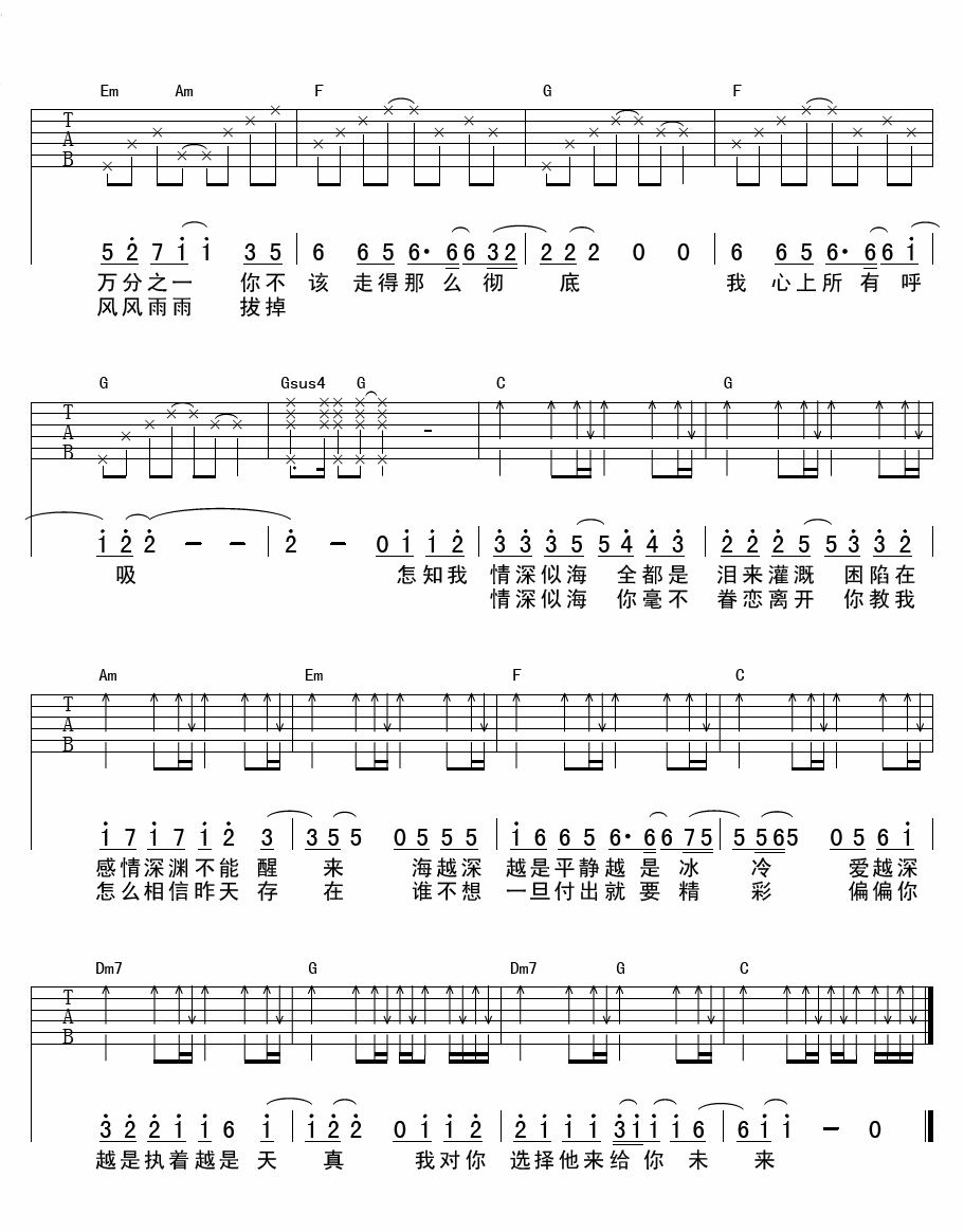 深海吉他谱第(2)页