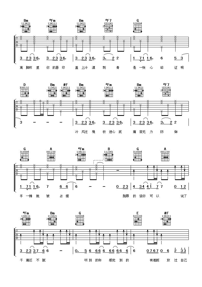 逃生吉他谱第(2)页