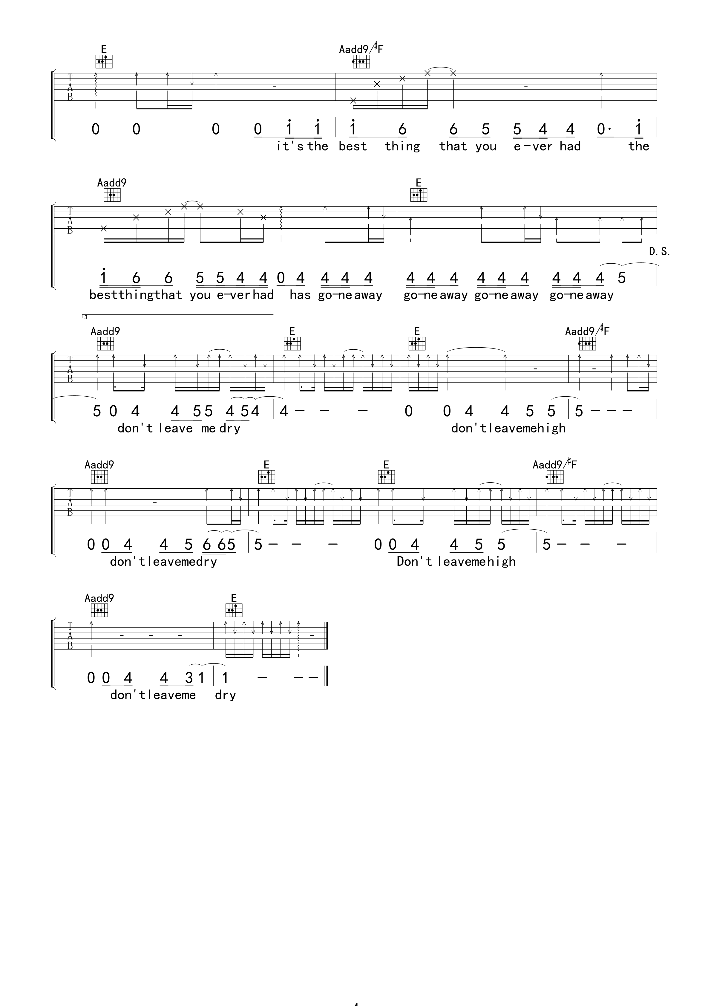 HighandDry吉他谱第(4)页