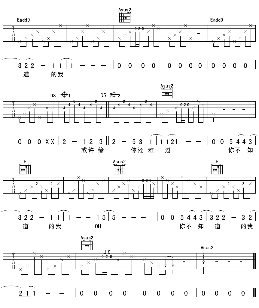 你不知道的我吉他谱第(3)页