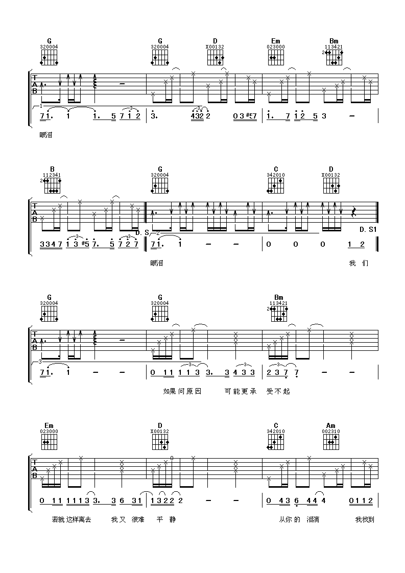 回来吉他谱第(3)页