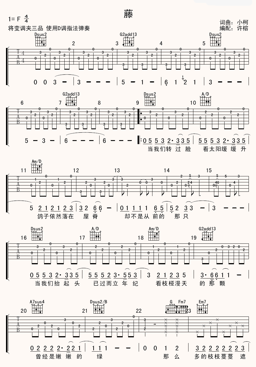 藤吉他谱第(1)页