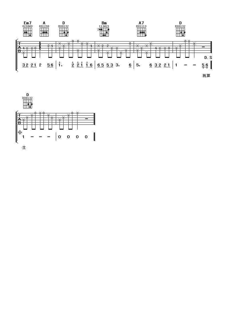 缘分吉他谱第(3)页