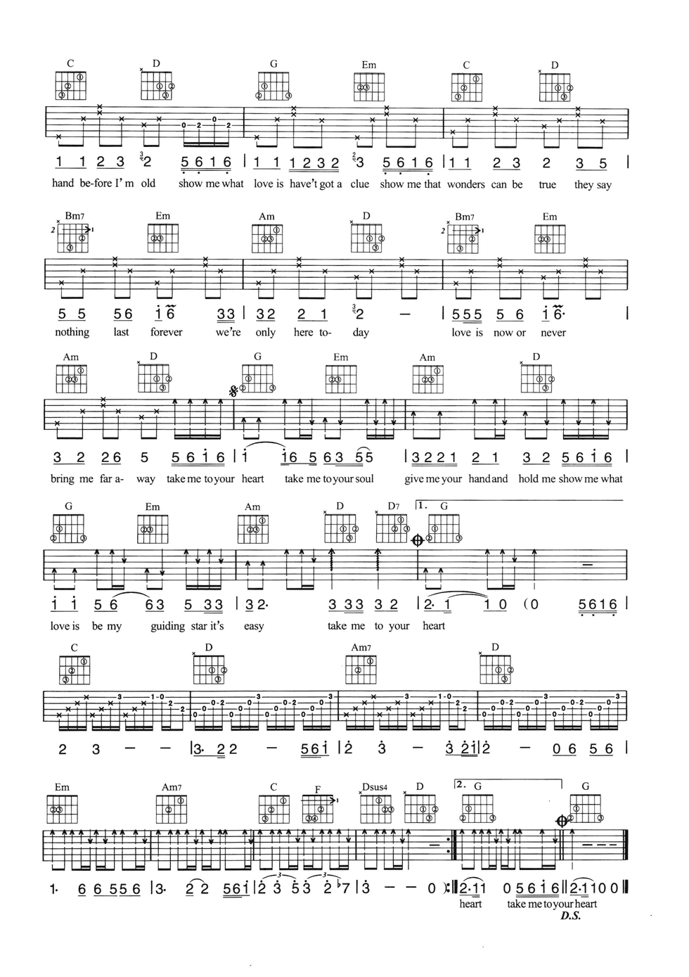 TakeMeToYourHeart吉他谱第(2)页