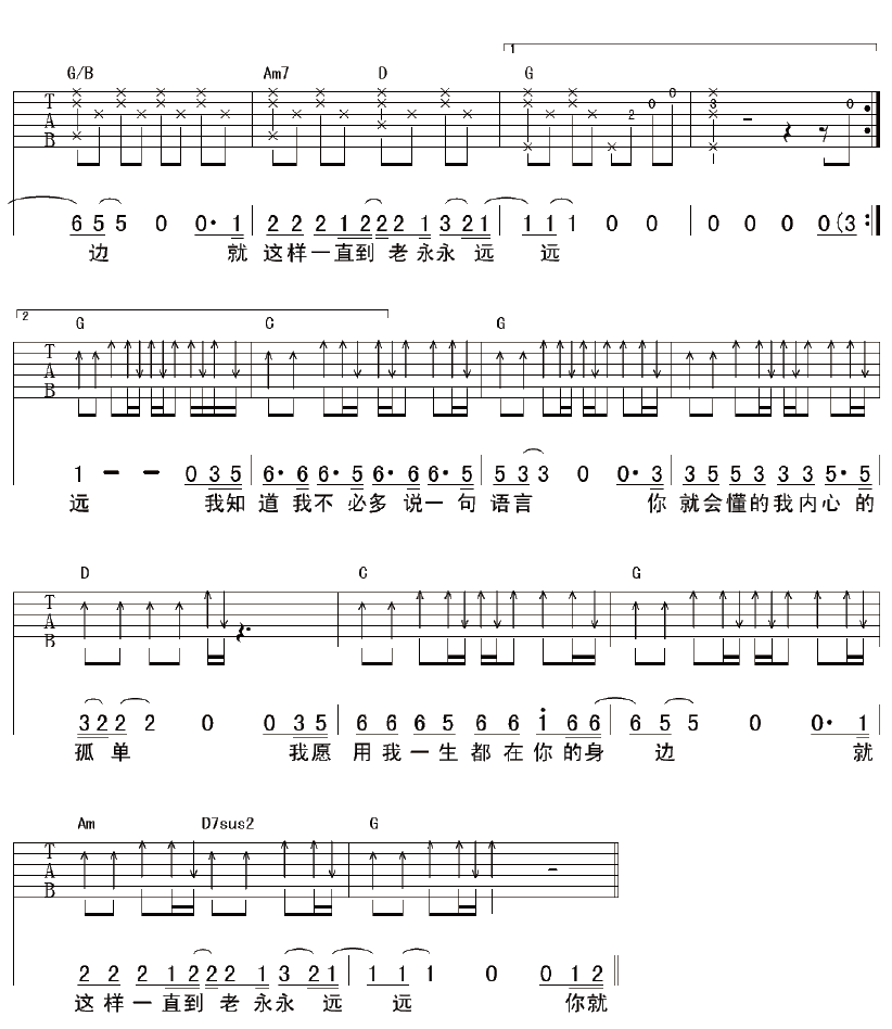 你是我找了很久的温柔吉他谱第(2)页
