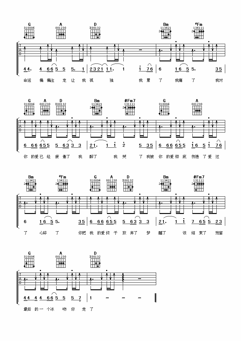 冰吻吉他谱第(2)页