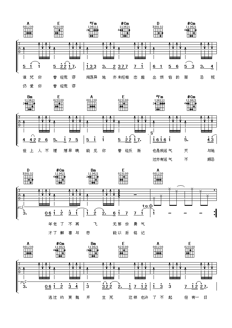 离家出走吉他谱第(3)页