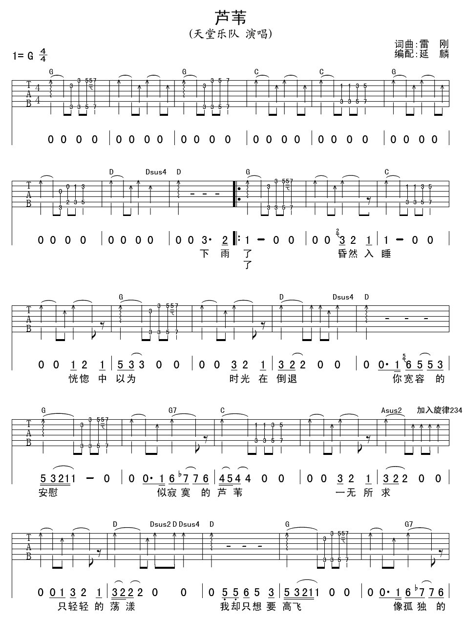 芦苇吉他谱第(1)页
