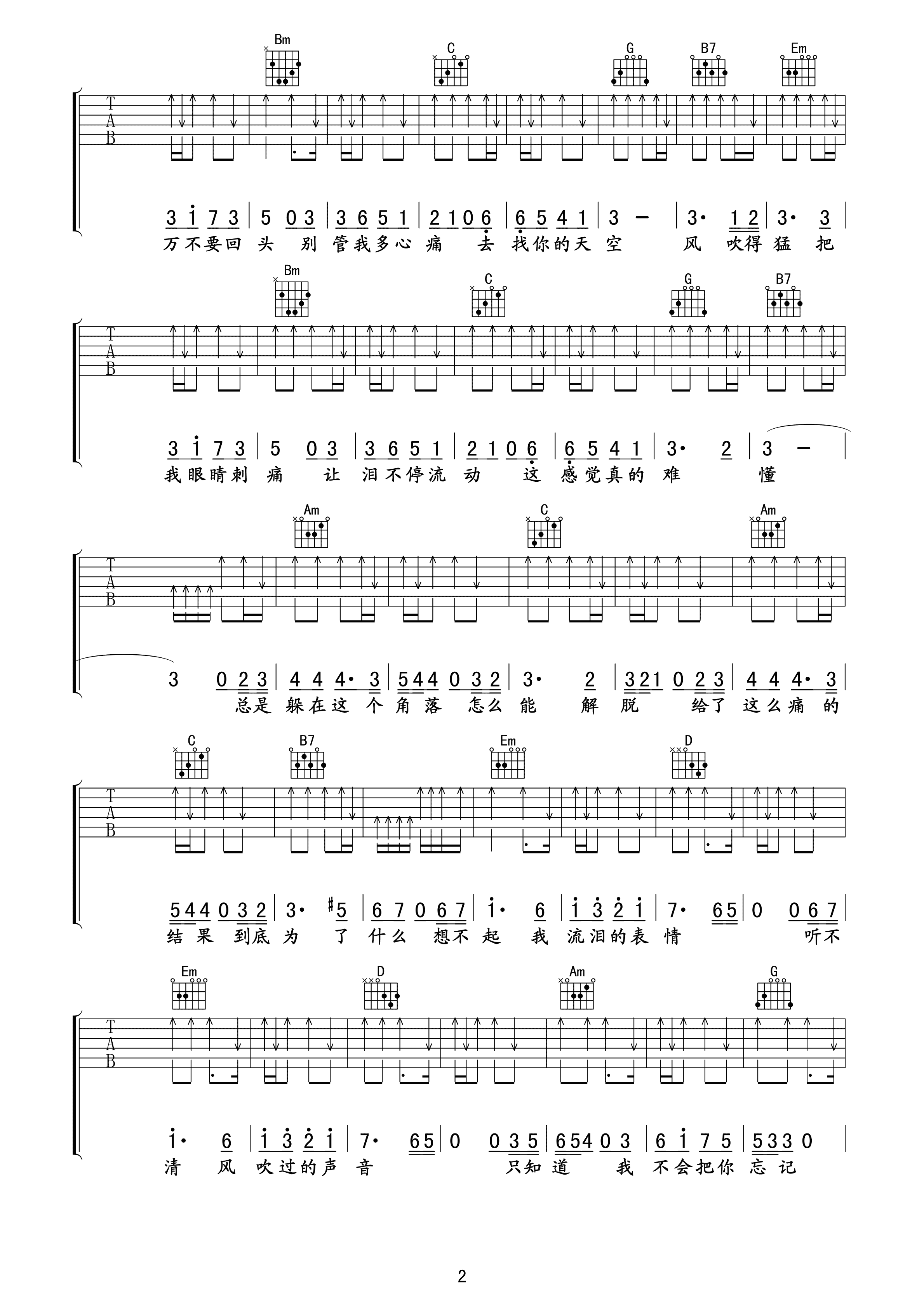 风吉他谱第(2)页