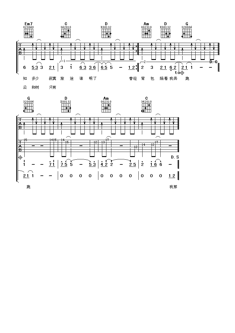 背包吉他谱第(3)页