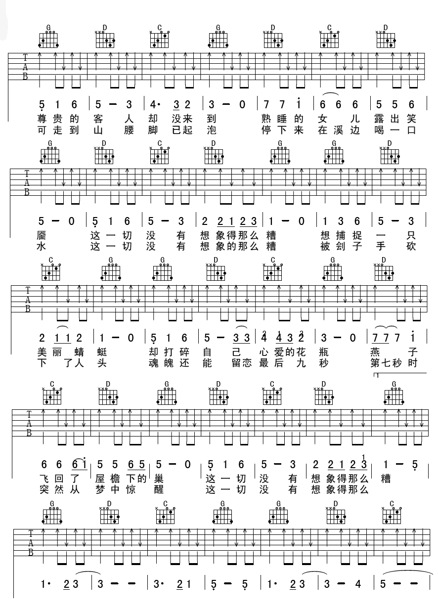 这一切没有想象的那么糟高清版吉他谱第(2)页