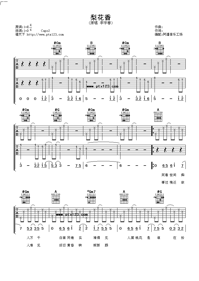 梨花香吉他谱第(1)页