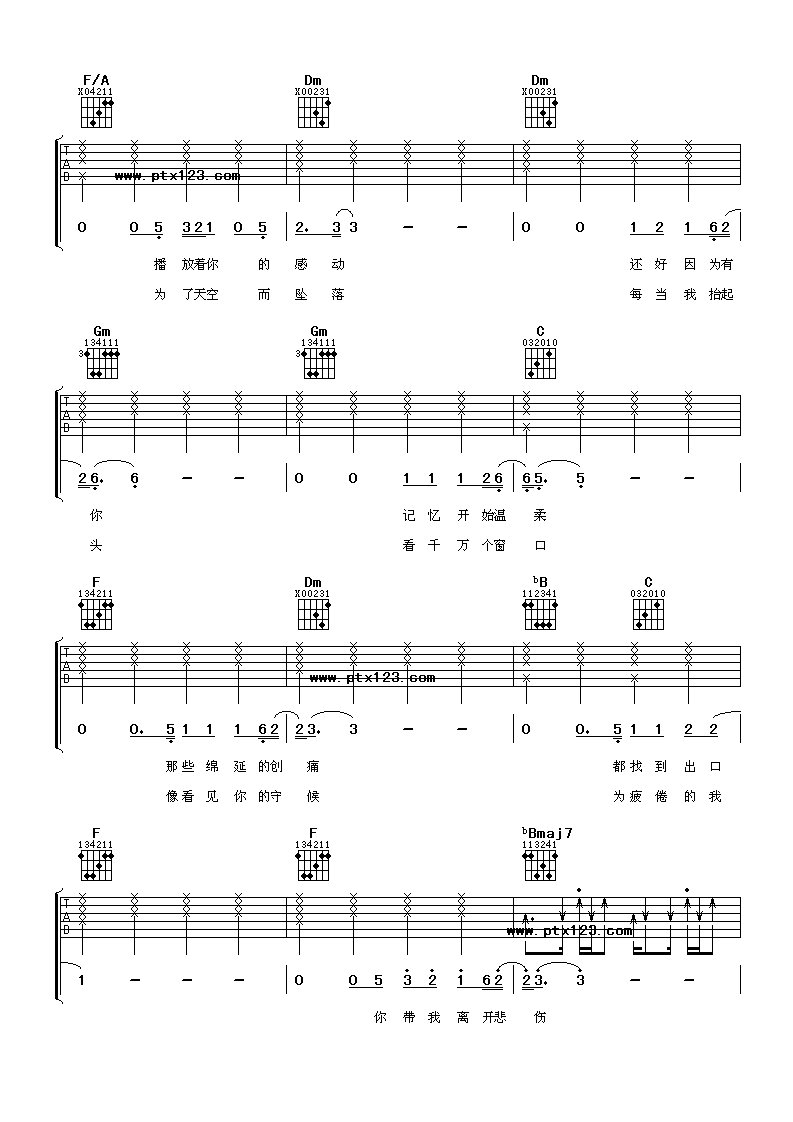 离开悲伤吉他谱第(2)页