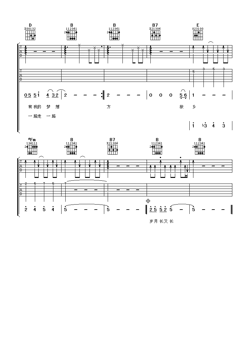走四方吉他谱第(2)页