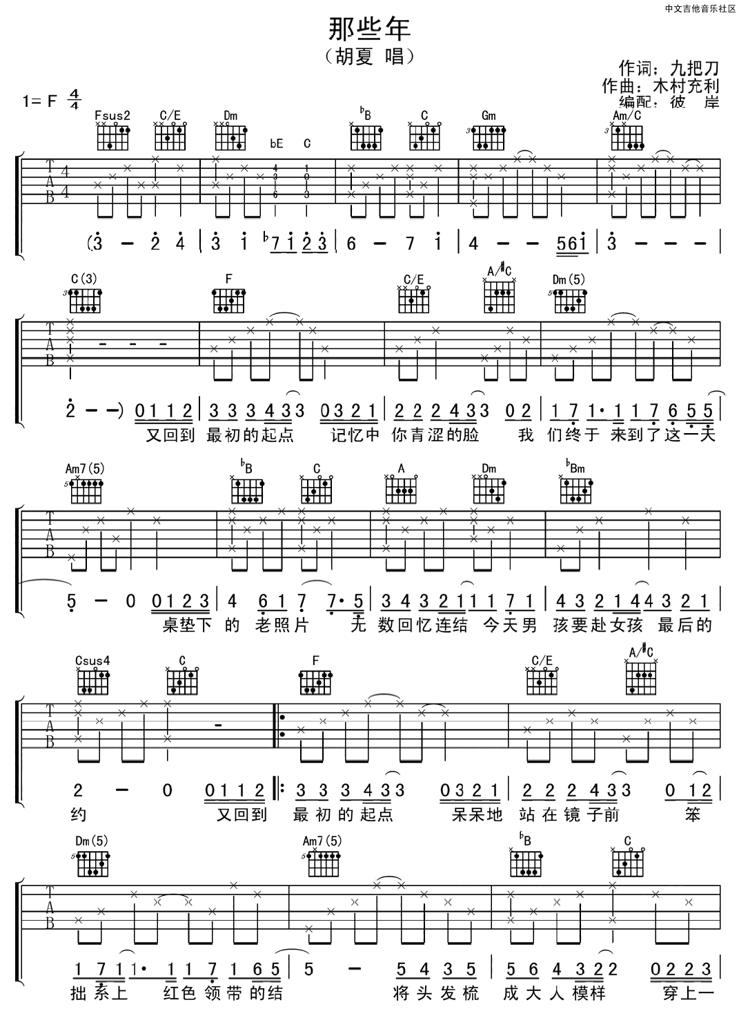 那些年吉他谱第(1)页