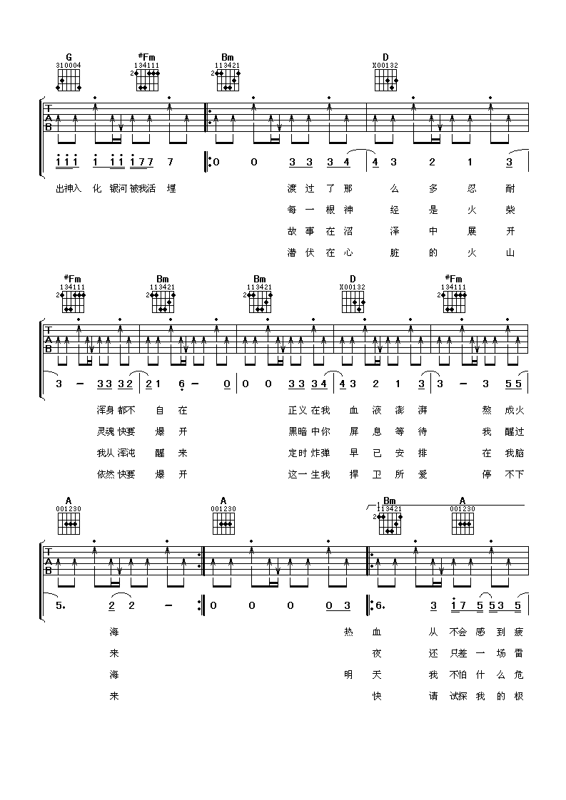 出神入化吉他谱第(2)页