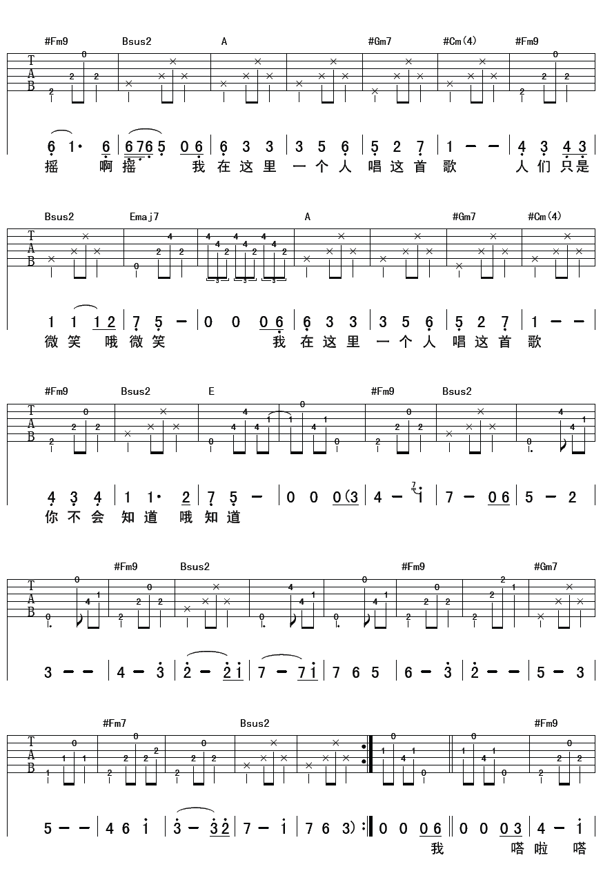 南部小城吉他谱第(2)页