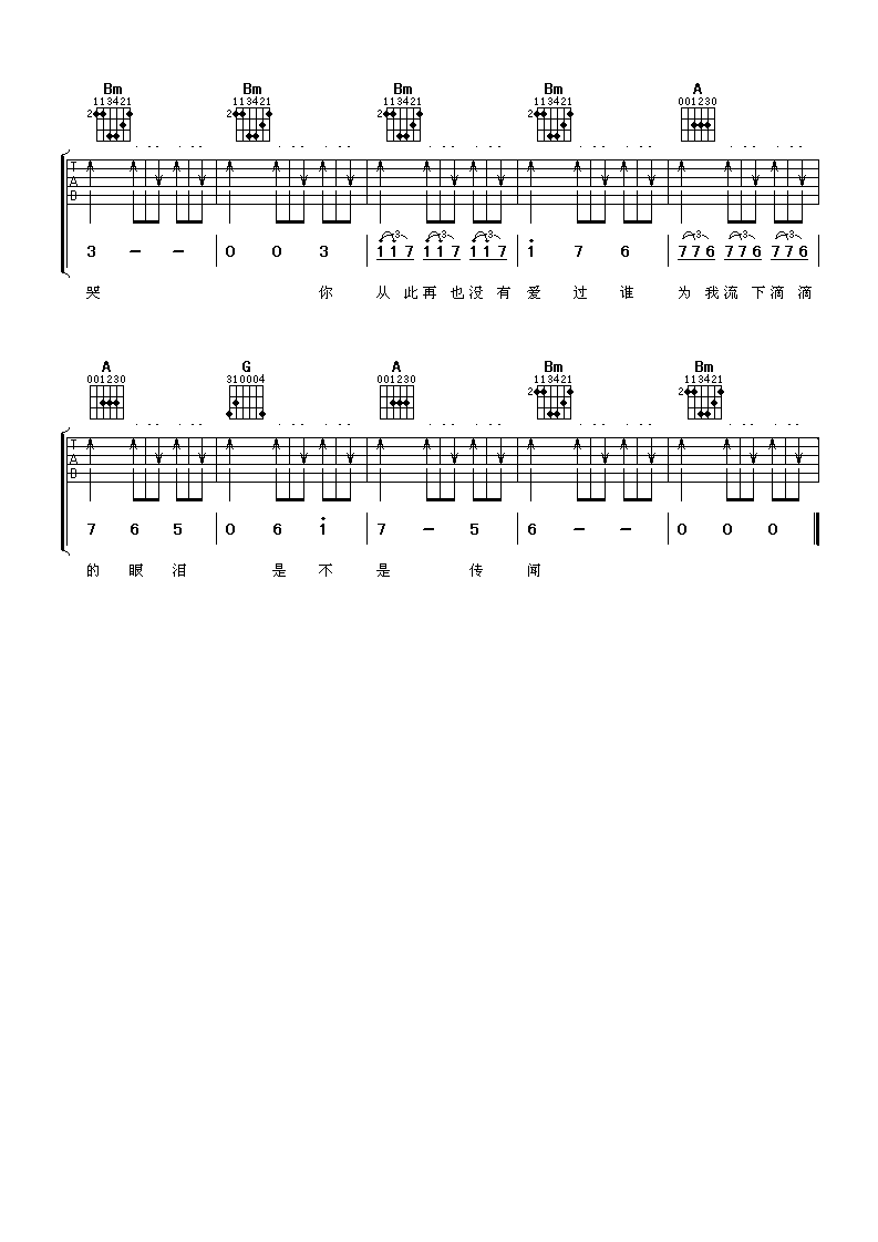 传闻吉他谱第(3)页