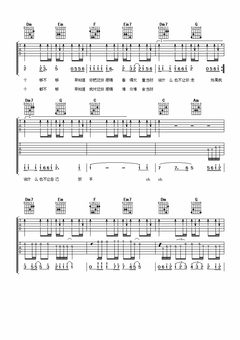 一万个理由吉他谱第(3)页