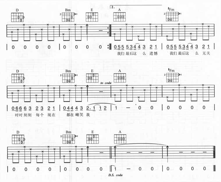 我们（时时刻刻）吉他谱第(2)页