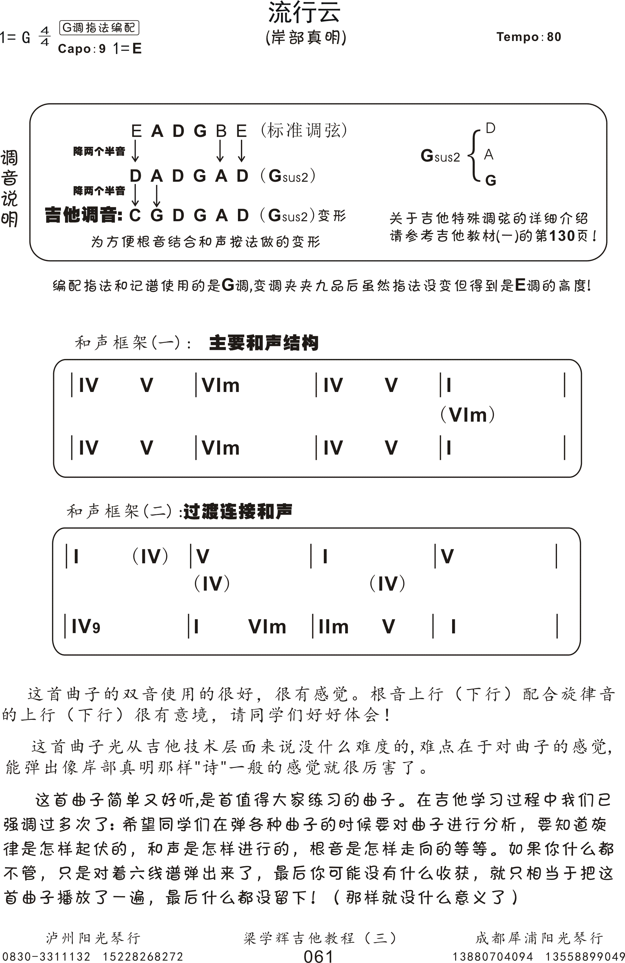 流行云指弹吉他谱第(1)页