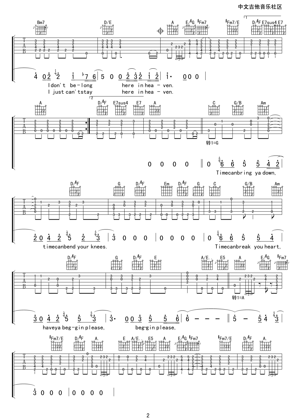 tearsinheaven吉他谱第(2)页