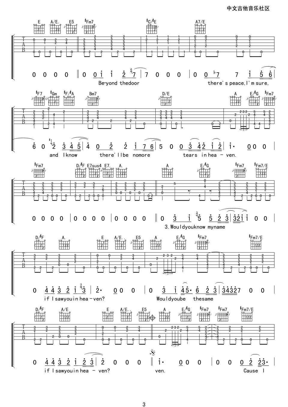 tearsinheaven吉他谱第(3)页